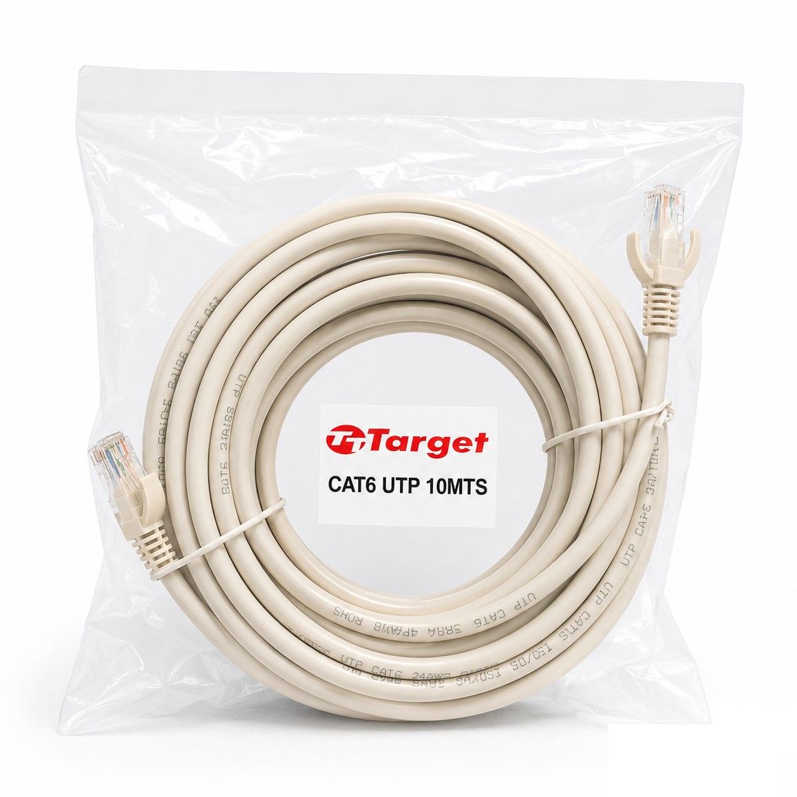 Cable De Red Cat 6 10 Metros Patch Cord Rj45 UTP Internet BLANCO