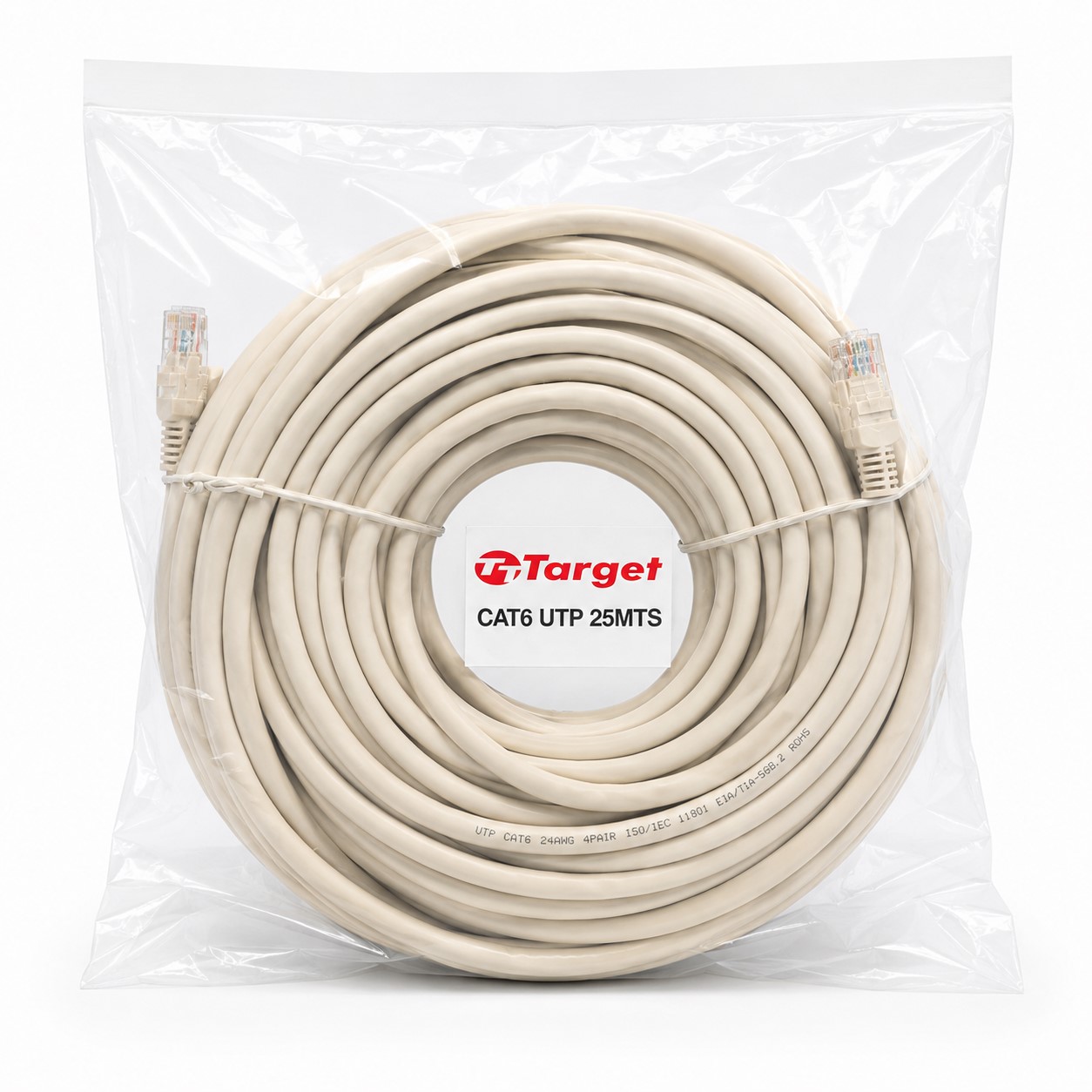 Cable de Red Target 25 mts Patch Cord UTP Cat 6