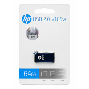 Pendrive USB 2.0 Hp v165w Mini Con Tapa Azul