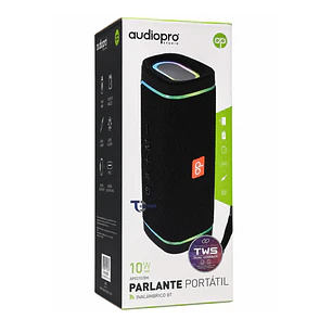 Parlante BT Audiopro 10w Inalámbrico TWS Led AP02102BK Negro