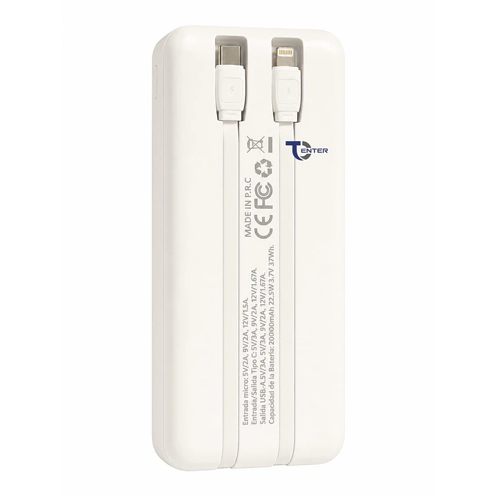 Batería Portátil Powerbank 20.000 Tecnolab 22.5w TL539W 2