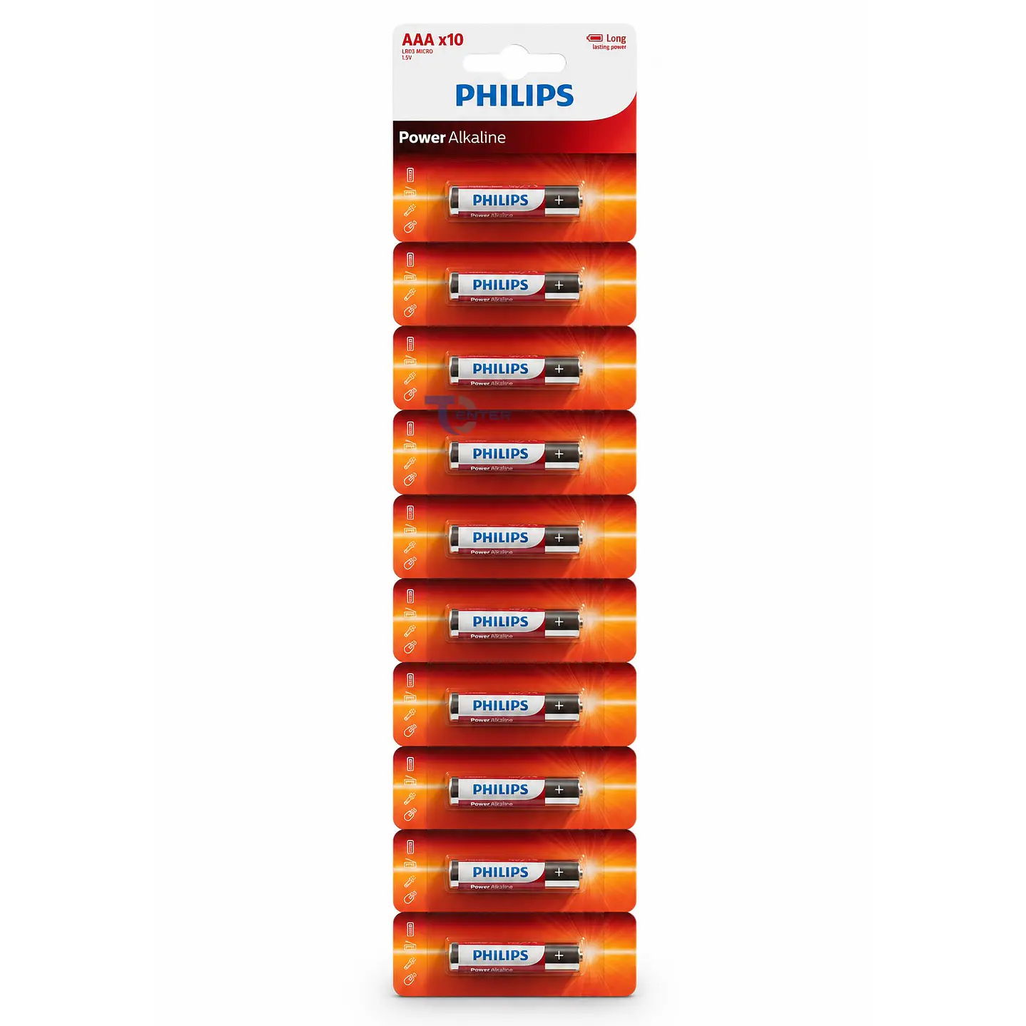 Pack 10 Pilas Alcalinas AAA Philips Power Alcaline LR03 1.5v 1