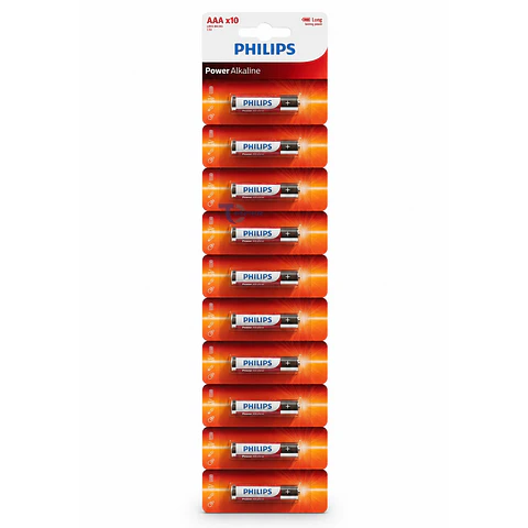 Pack 10 Pilas Alcalinas AAA Philips Power Alcaline LR03 1.5v