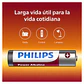 Pack 10 Pilas Alcalinas AAA Philips Power Alcaline LR03 1.5v - Miniatura 4