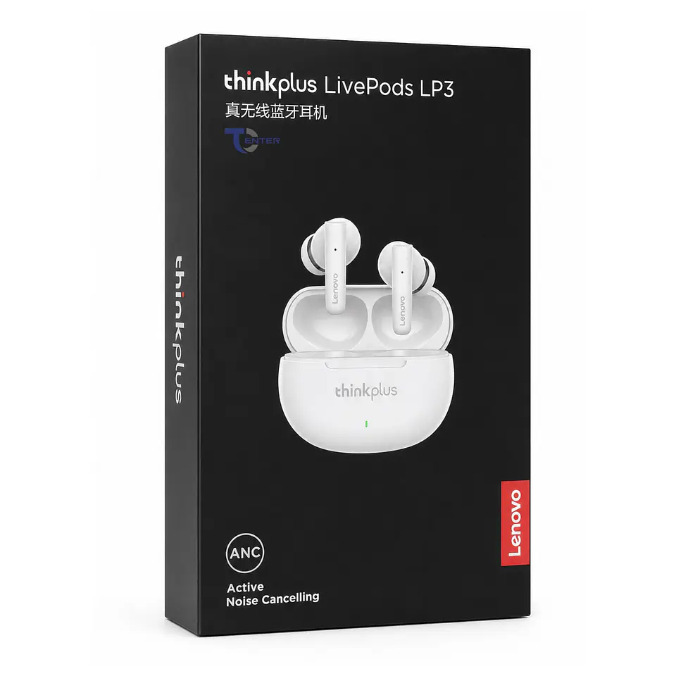 Audífonos Lenovo ThinkPlus LivePods LP3 Bt 5.2 ANC Blancos 2