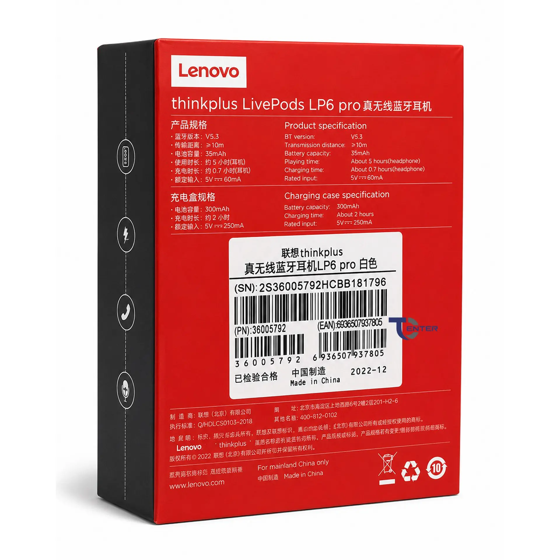 Audífonos Bt Lenovo ThinkPlus LivePods LP6 Pro Blancos 5