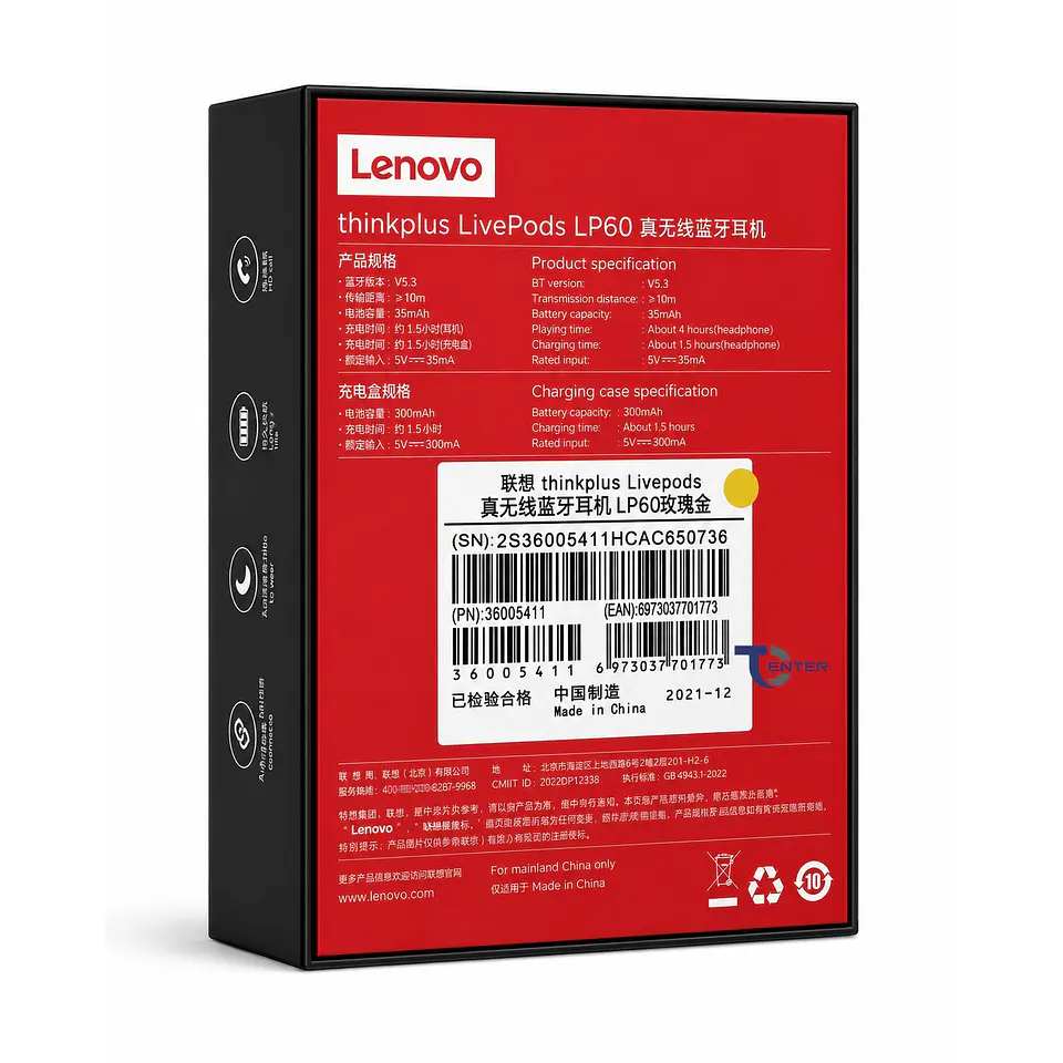 Audífonos Lenovo ThinkPlus LivePods LP60 Gold Pink 4