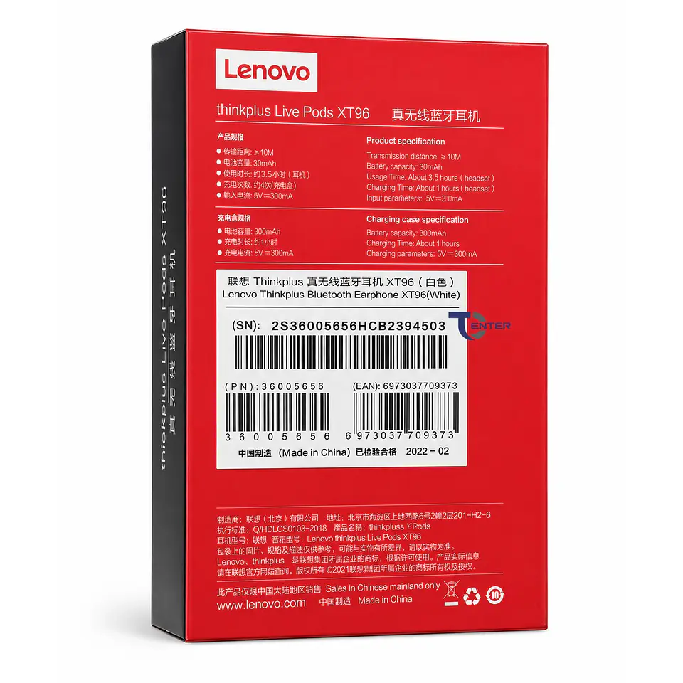 Audífonos Bt Lenovo ThinkPlus LivePods XT96 Blancos 6
