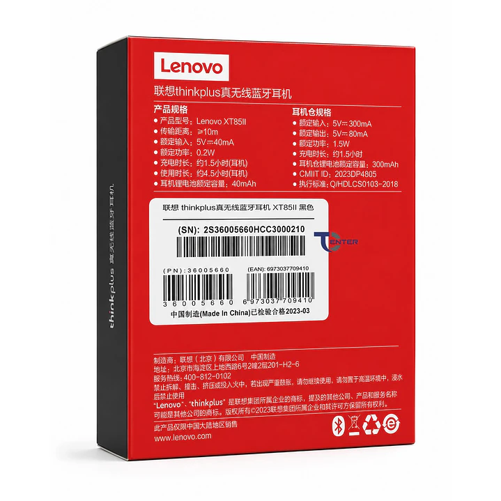Audífonos Bt 5.3 Lenovo ThinkPlus XT85II Negros 5