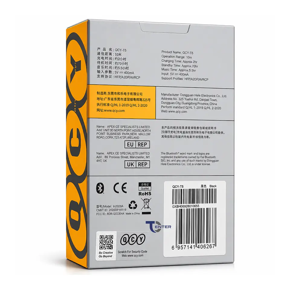 Audífonos QCY T5 True Wireless Bt 5.1 Negros 5
