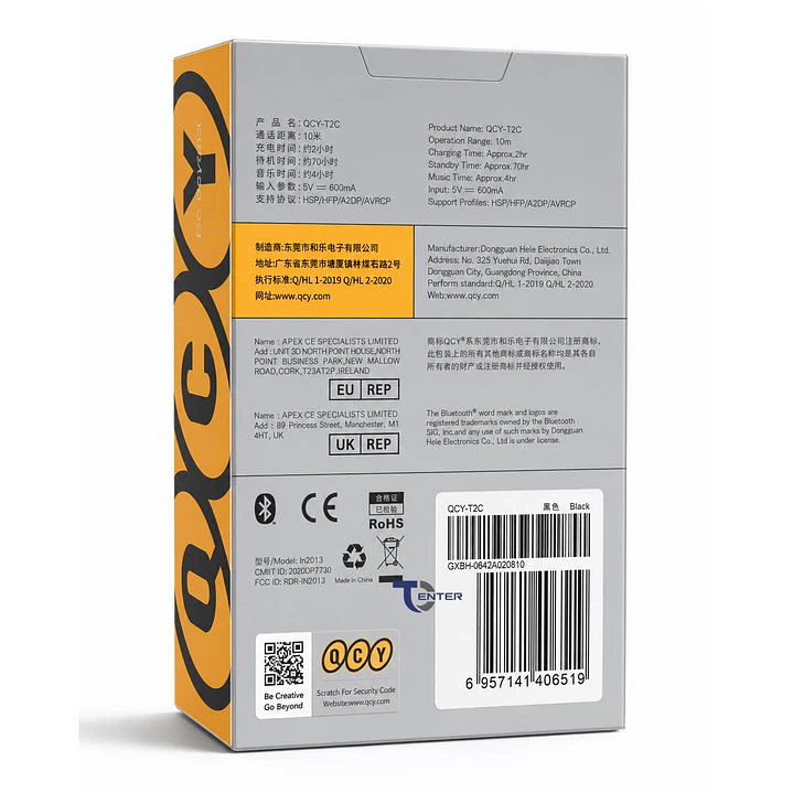 Audífonos QCY T2C True Wireless AirBuds Negros 6