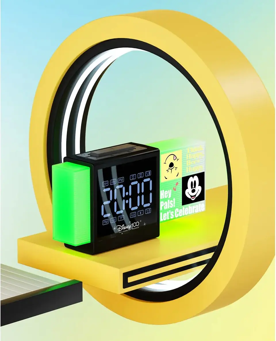 Radio Reloj Despertador Parlante BT Disney Led QS-S2 4