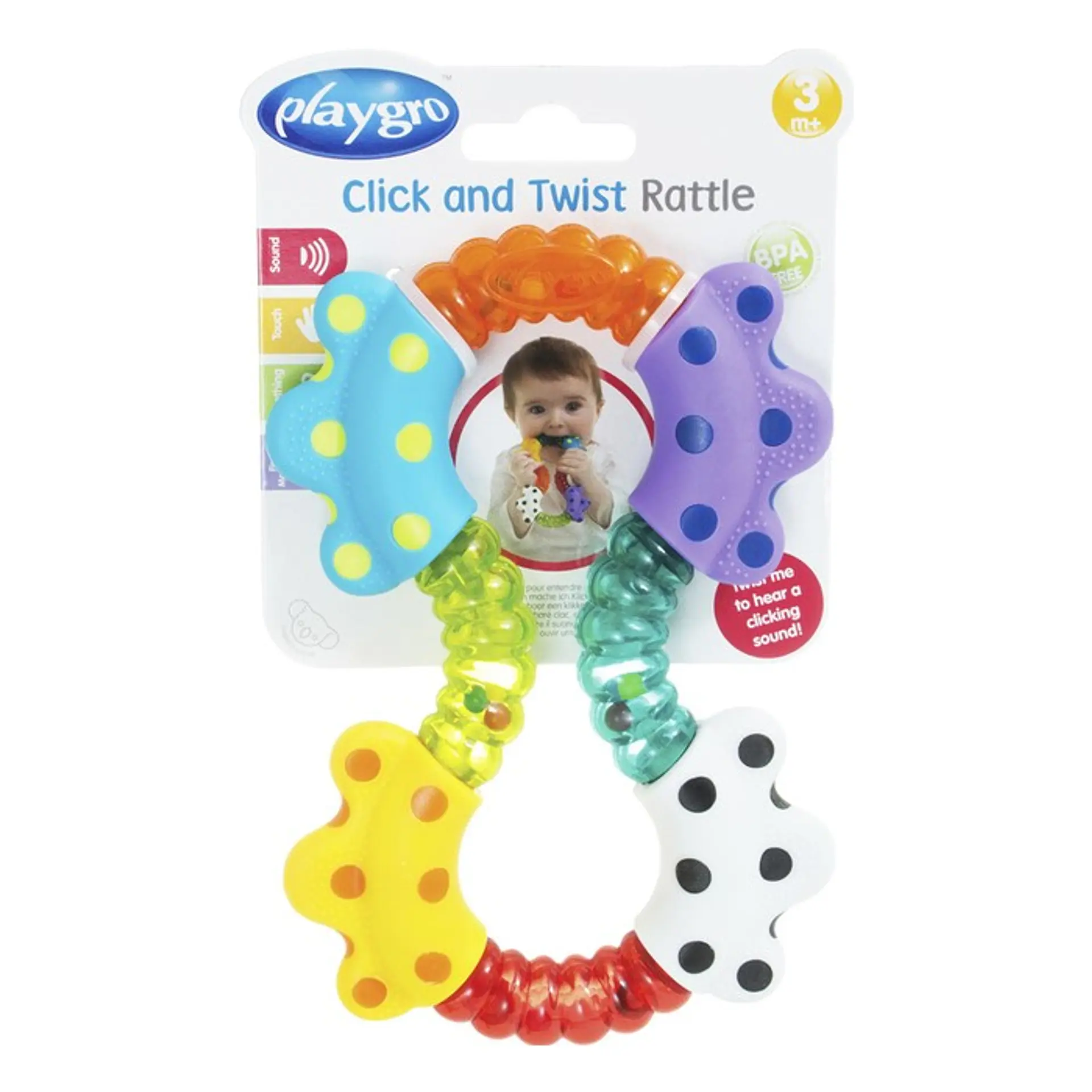 Sonajero Mordedor Click Twist Rattle Playgro 5