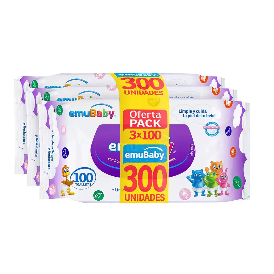 Toallitas Húmedas Emuwipes Superior 3x100 Un 2