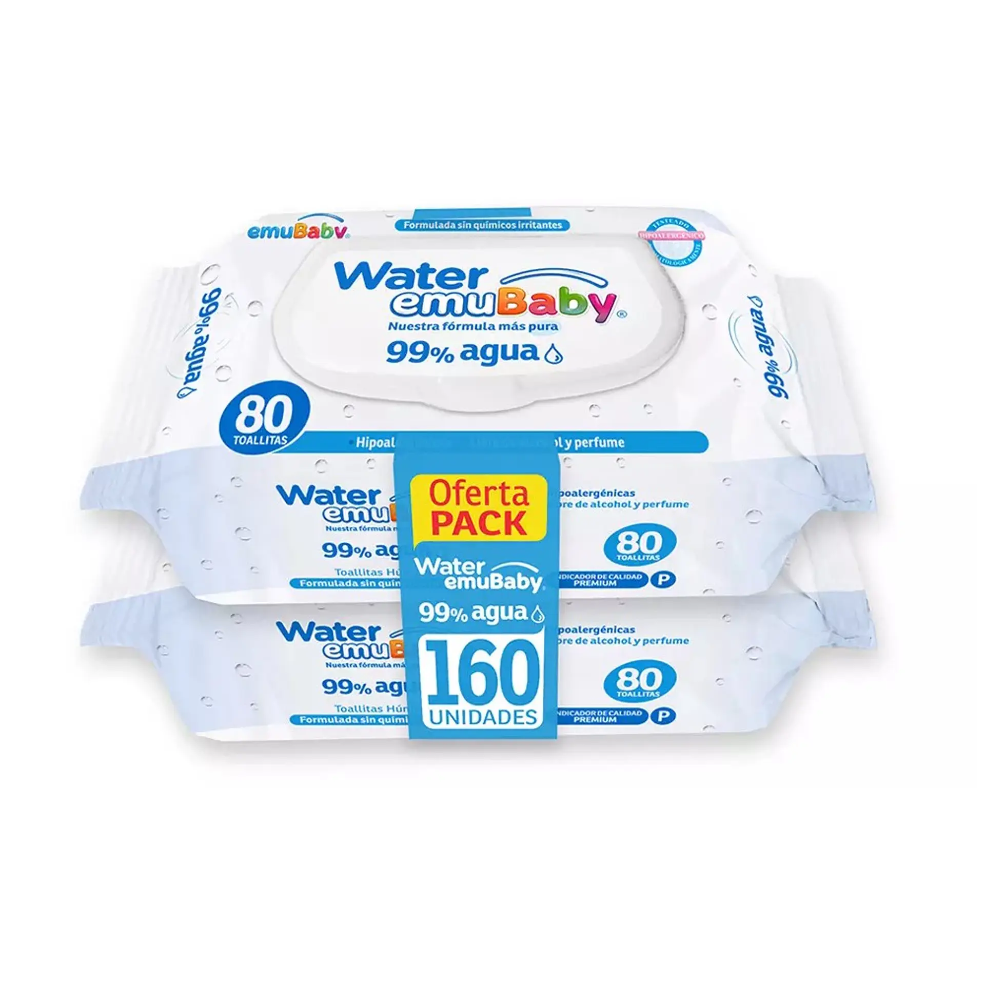 Toallitas Húmedas Emuwipes Water 160 Un 2