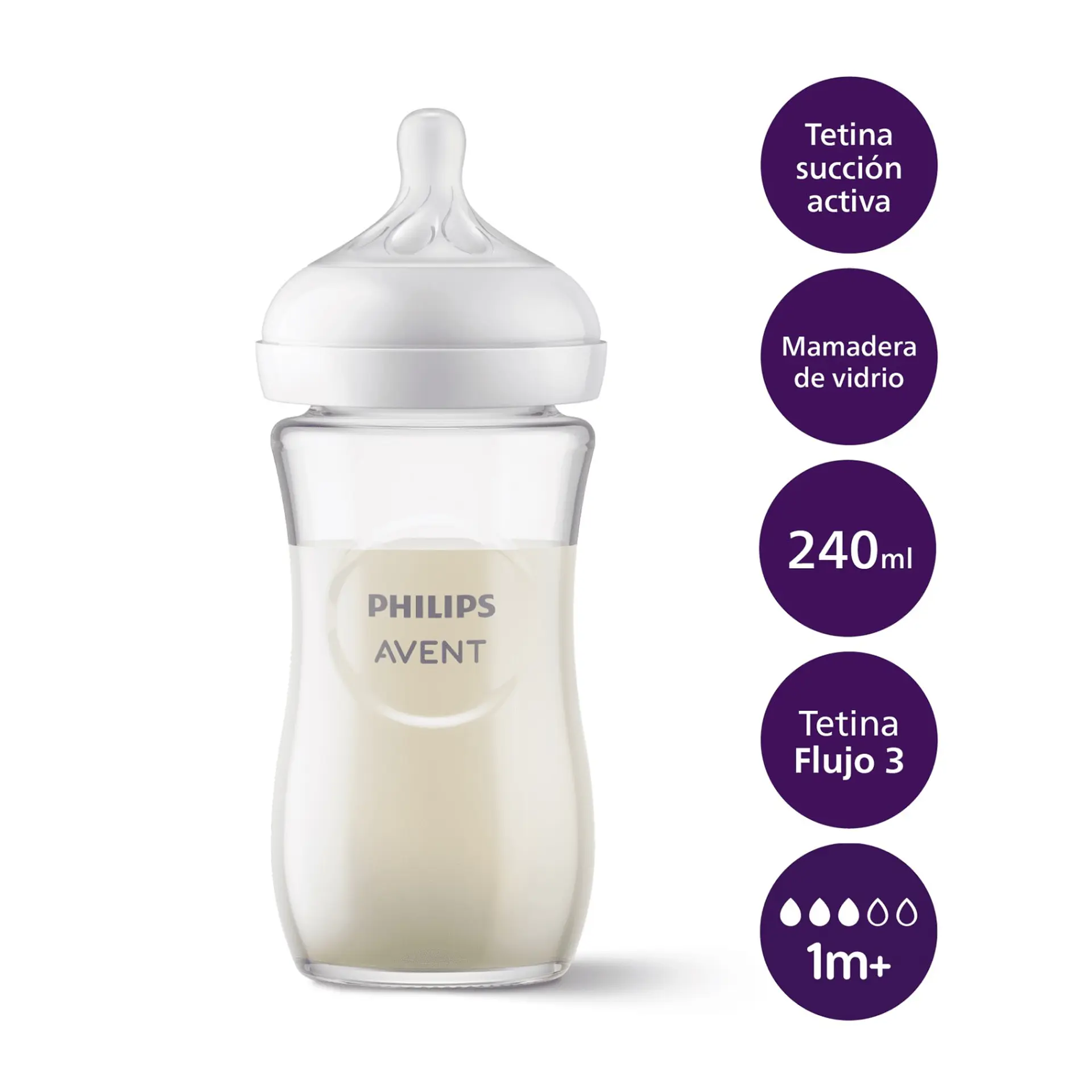Mamadera Vidrio Natural 3.0 Avent 240Ml SCY933/01 2