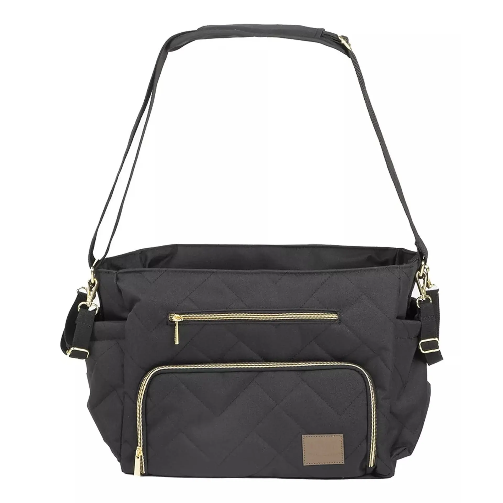 Bolso Maternal Pañalera Infanti Motto Gold Negro 1
