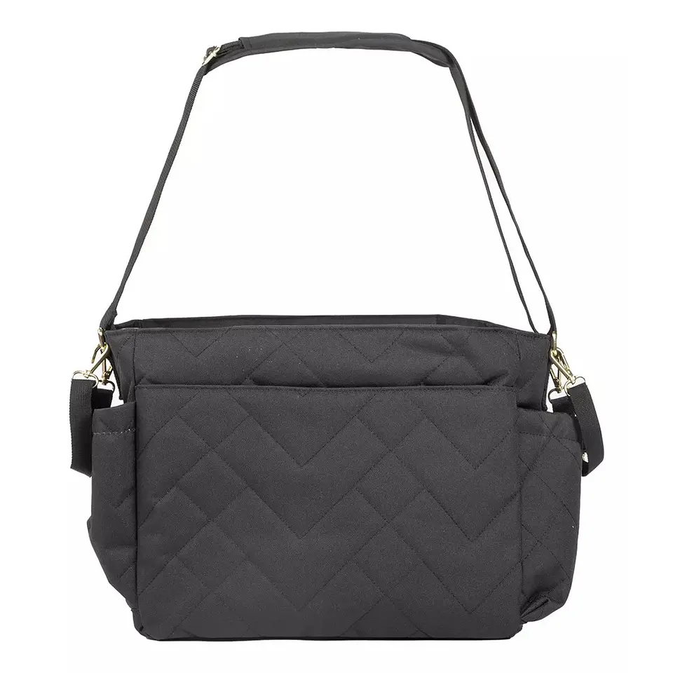 Bolso Maternal Pañalera Infanti Motto Gold Negro 3