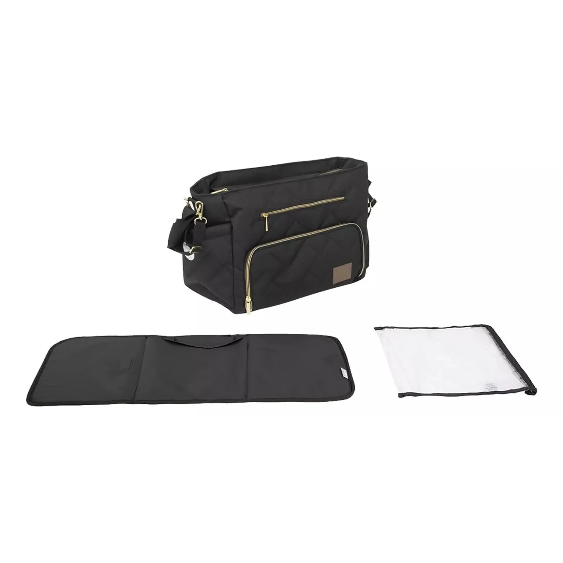 Bolso Maternal Pañalera Infanti Motto Gold Negro 4