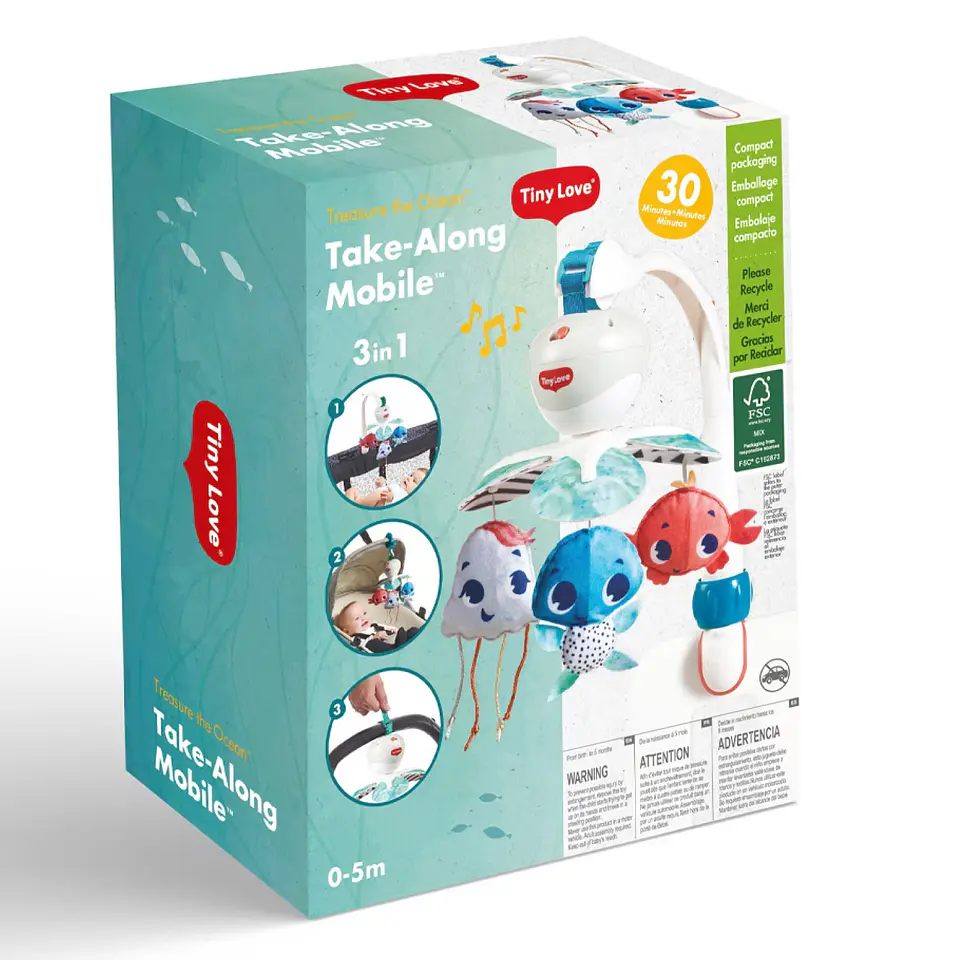 Movil Take Along Atesora El Ocean Tiny Love 3 en 1 2