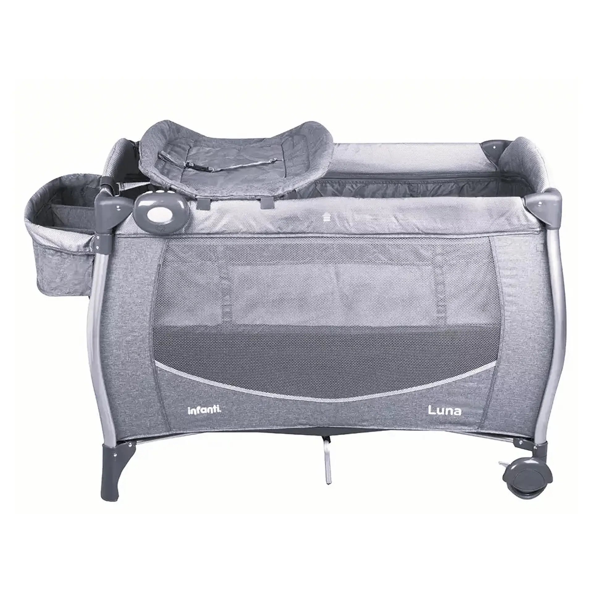 Cuna Infanti Playard Luna Gris Dots 4