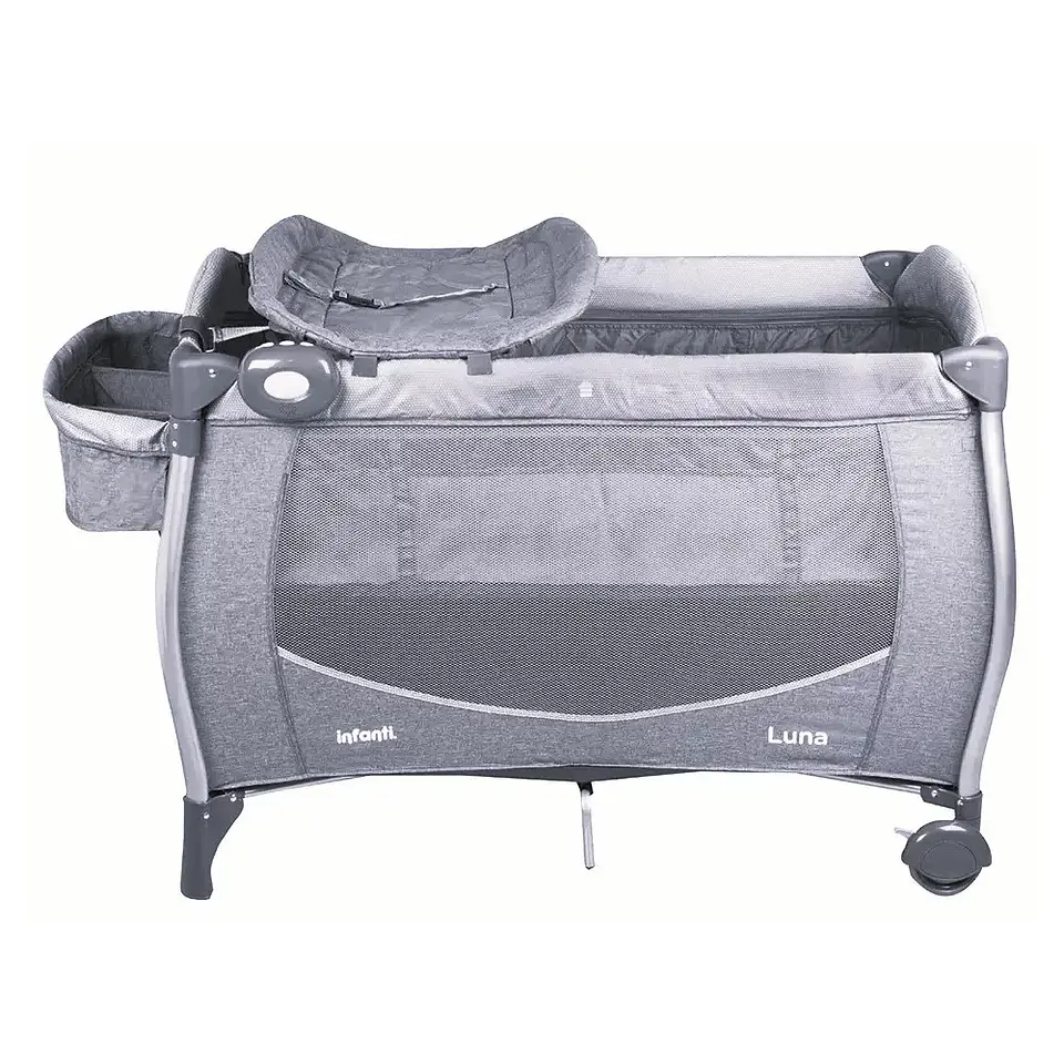 Cuna Infanti Playard Luna Gris Dots 4
