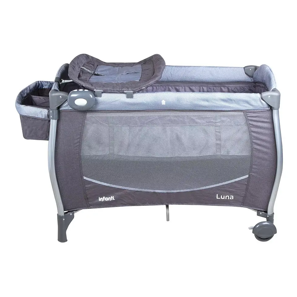 Cuna Infanti Playard Luna Gris Dots 6