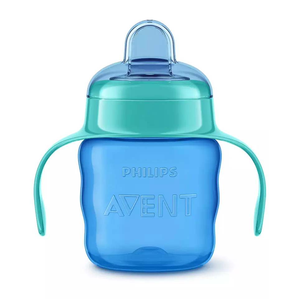 Vaso Antiderrame Avent Classic 200 Ml Azul Con Boquilla 3