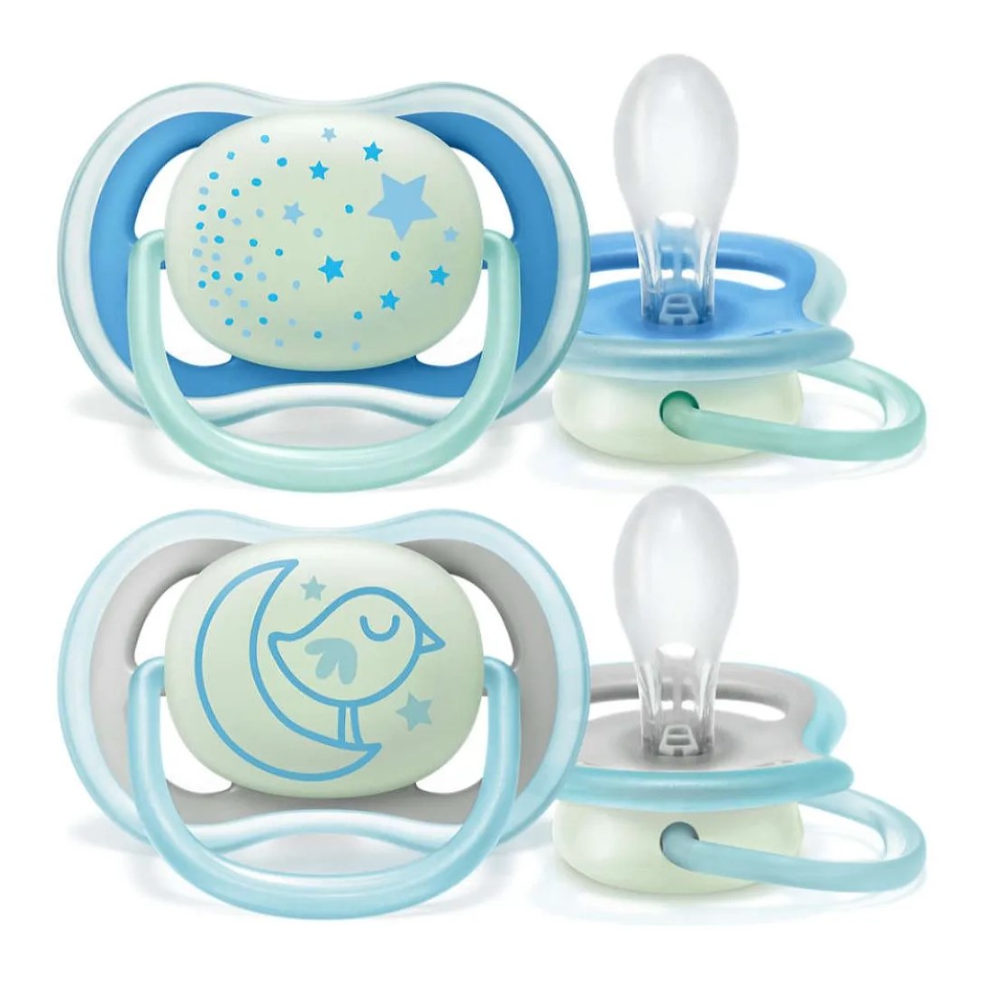 2 Chupetes Avent Nocturno 6-18m Azul SCF376/21
