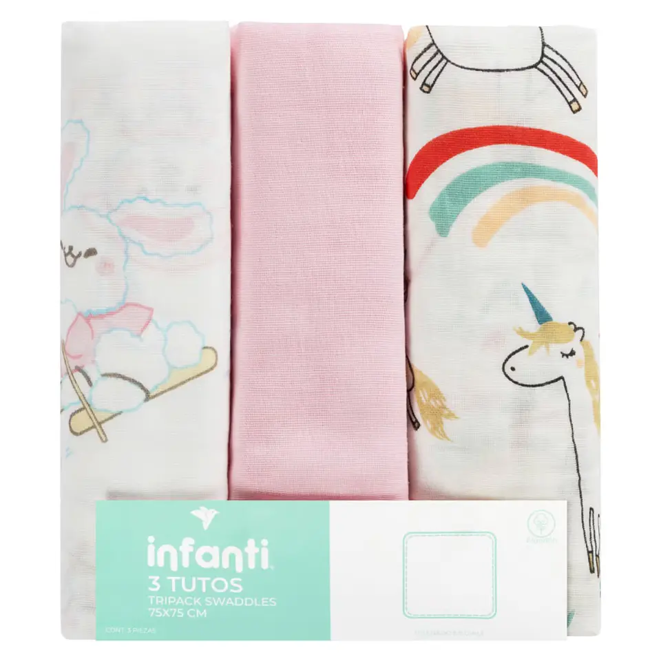 Pack 3 Tutos Infanti Rosado 75x75cm 5
