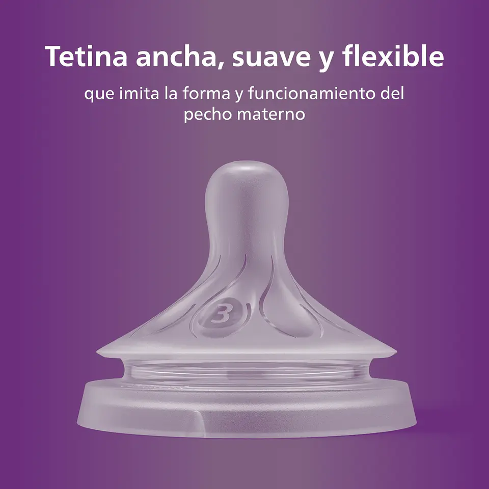 Pack 2 Tetinas Natural 3.0 Avent Flujo Medio 1m+ 3