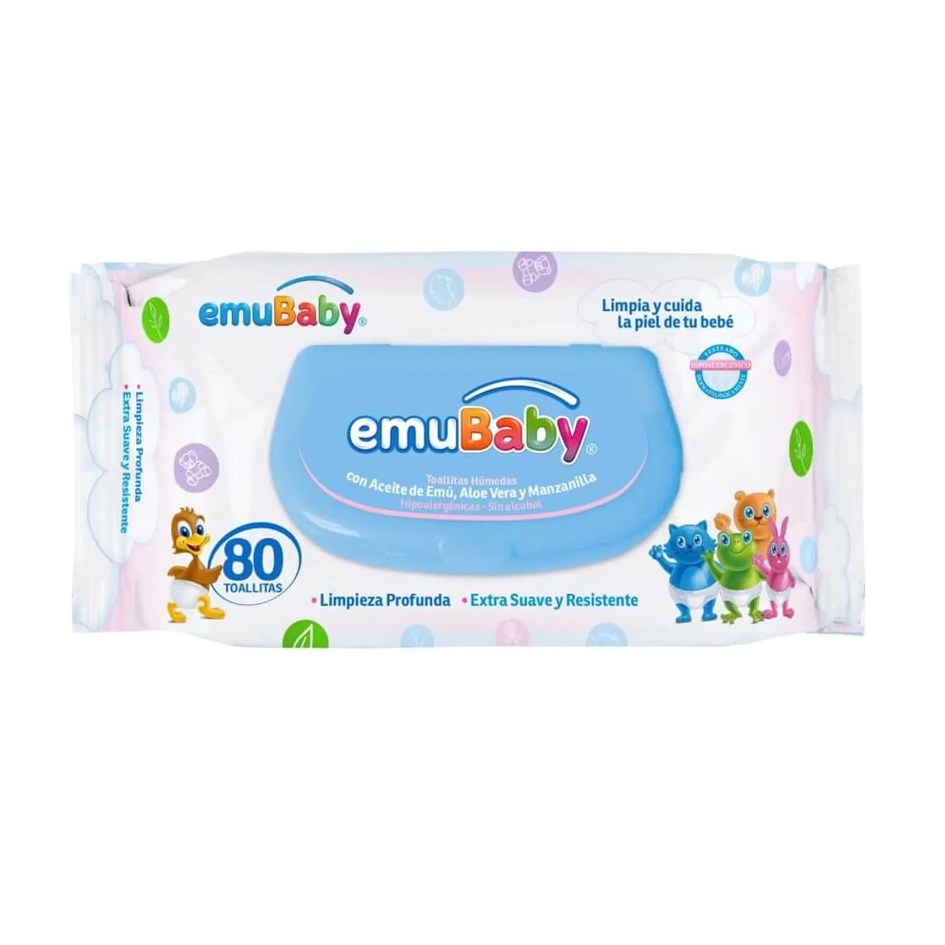 Pack 12 Toallitas Húmedas Emubaby 80 Un Con Tapa Premium 2