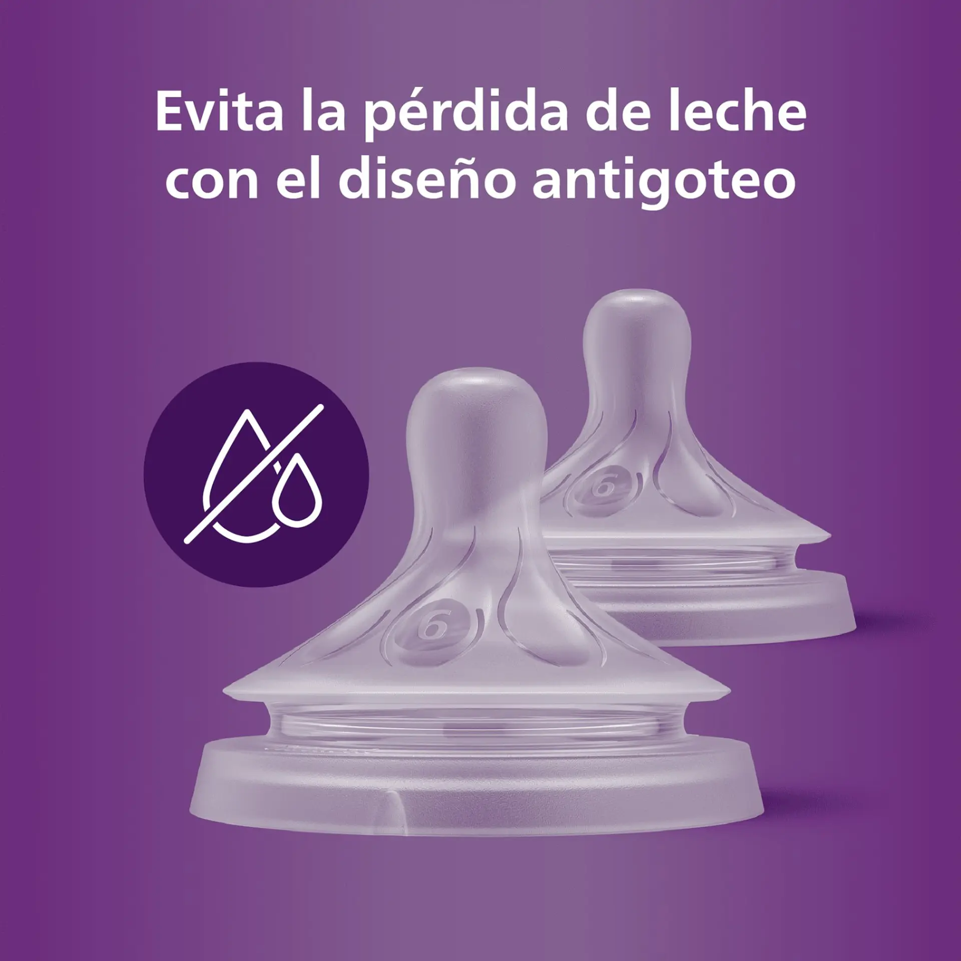 Pack 2 Tetinas Natural 6.0 Avent Flujo Espesos 6m+ 6