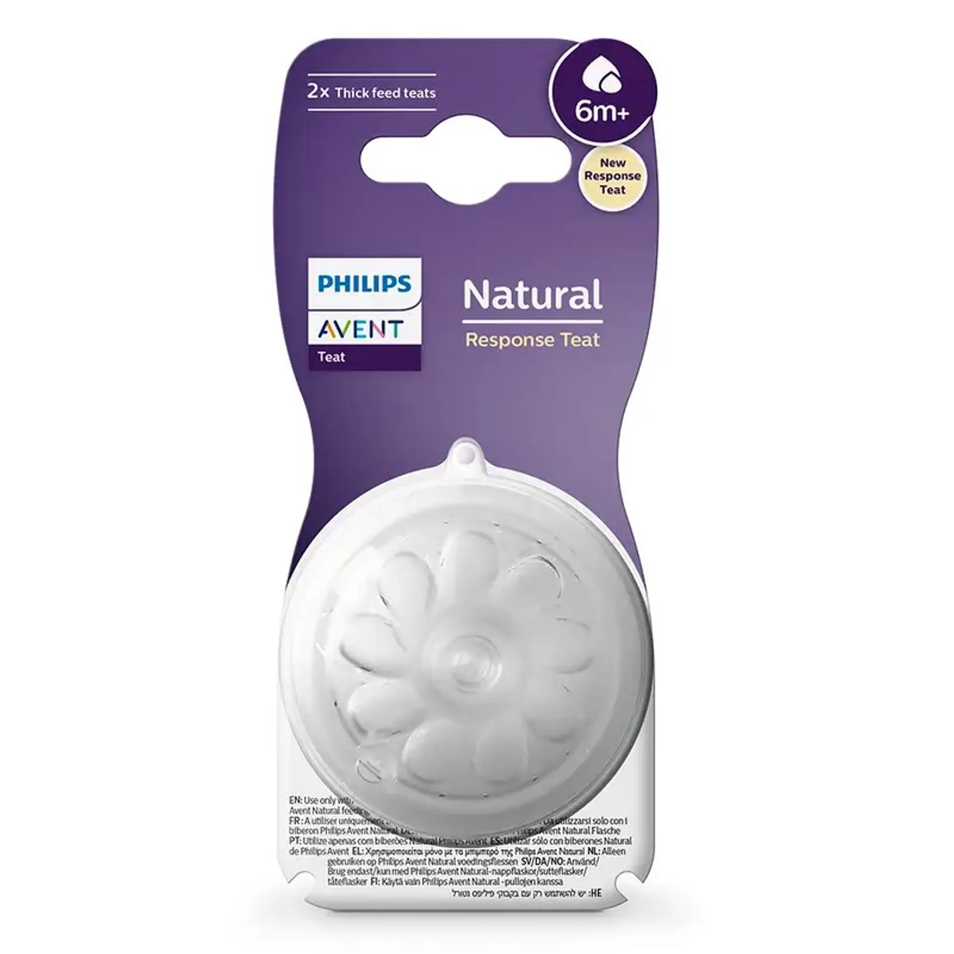 Pack 2 Tetinas Natural 6.0 Avent Flujo Espesos 6m+ 7