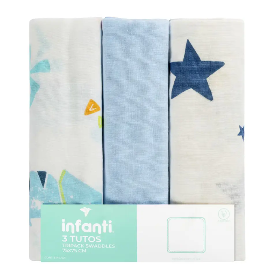 Pack 3 Tutos Infanti Azul 75x75cm 5