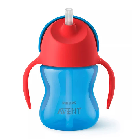 Vaso Bombilla Flexible 200ml Avent Dino Azul 9m+ SCF796/01
