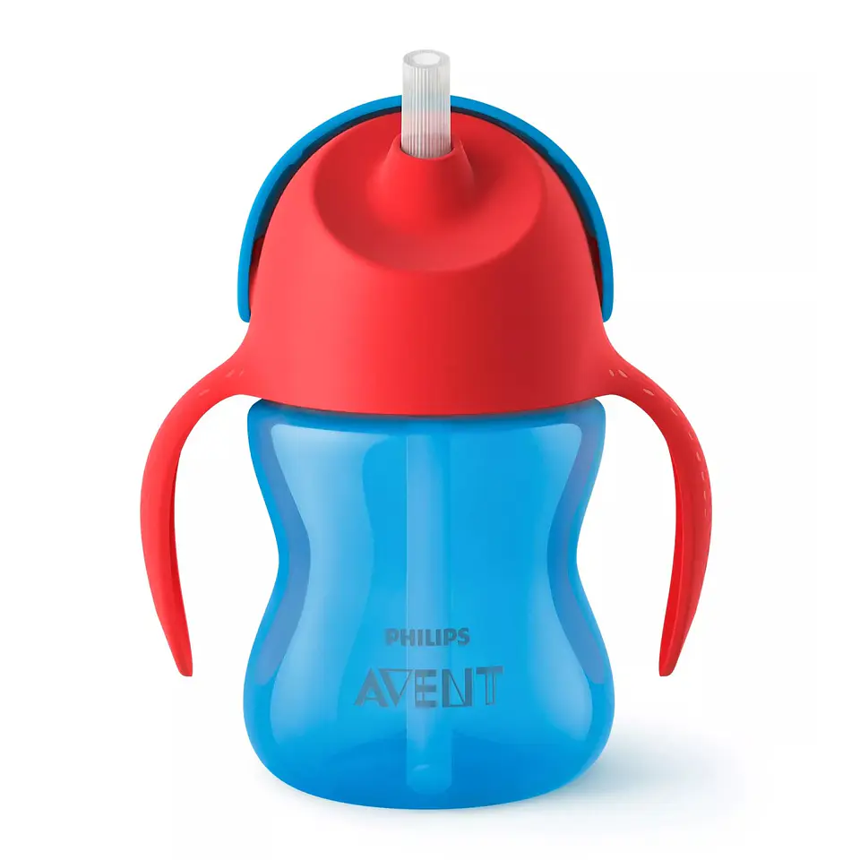 Vaso Bombilla Flexible 200ml Avent Dino Azul 9m+ SCF796/01 1