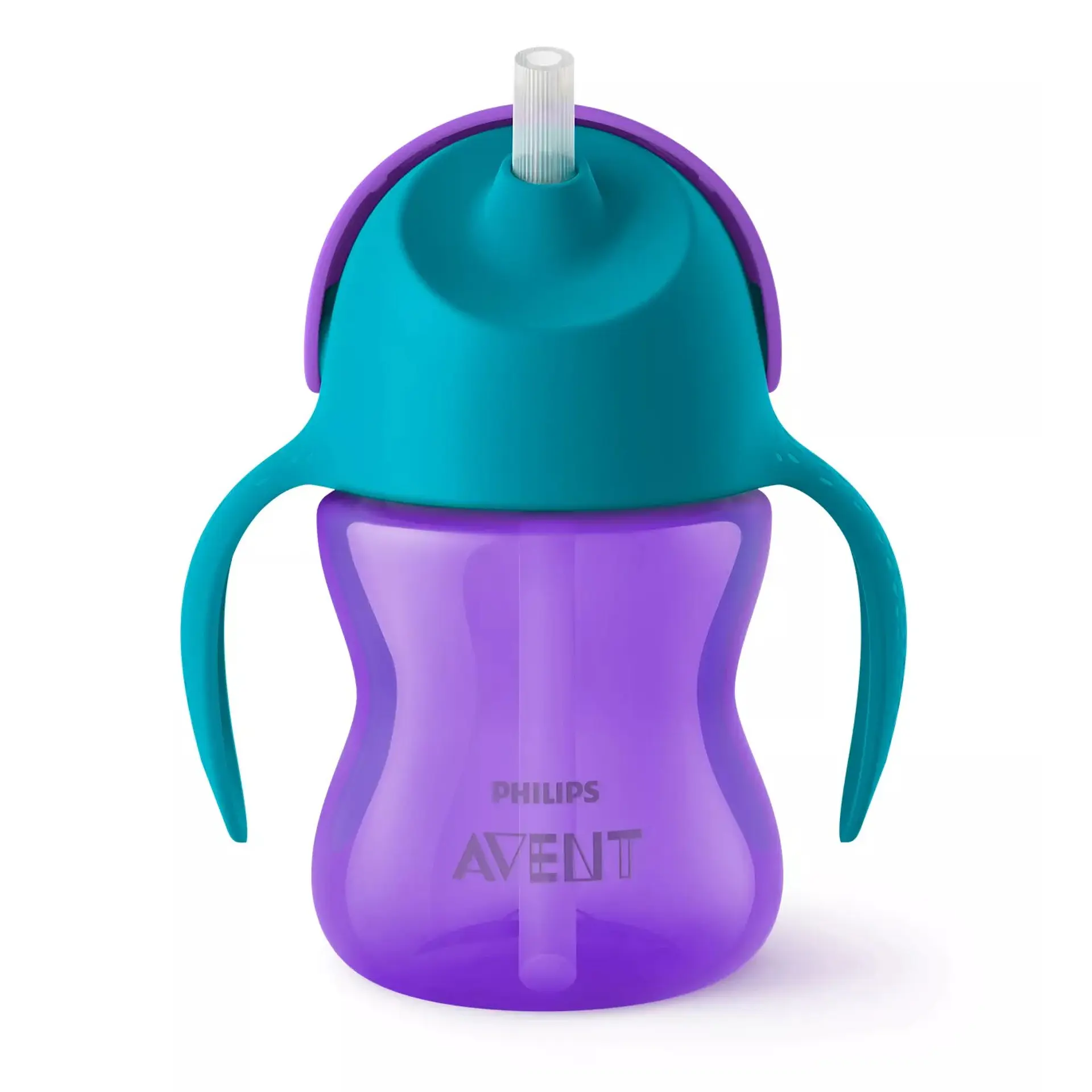 Vaso Bombilla Flexible 200ml Avent Dino Morado 9m+ SCF796/02 1