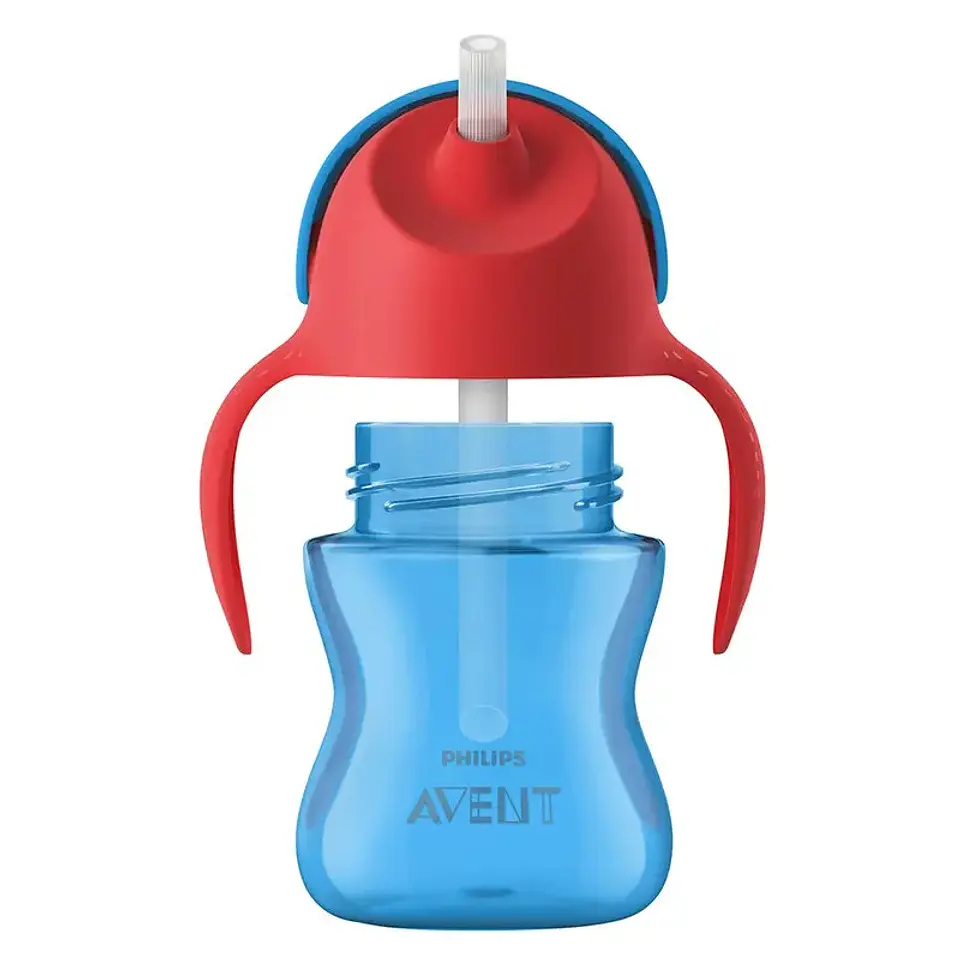 Vaso Bombilla Flexible 200ml Avent Dino Azul 9m+ SCF796/01 4