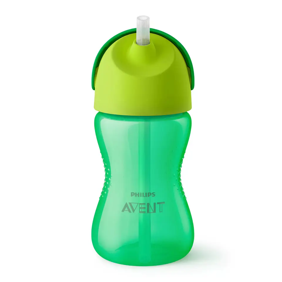 Vaso Bombilla Flexible 300ml Avent Dino Verde 12m+ SCF798/01 1