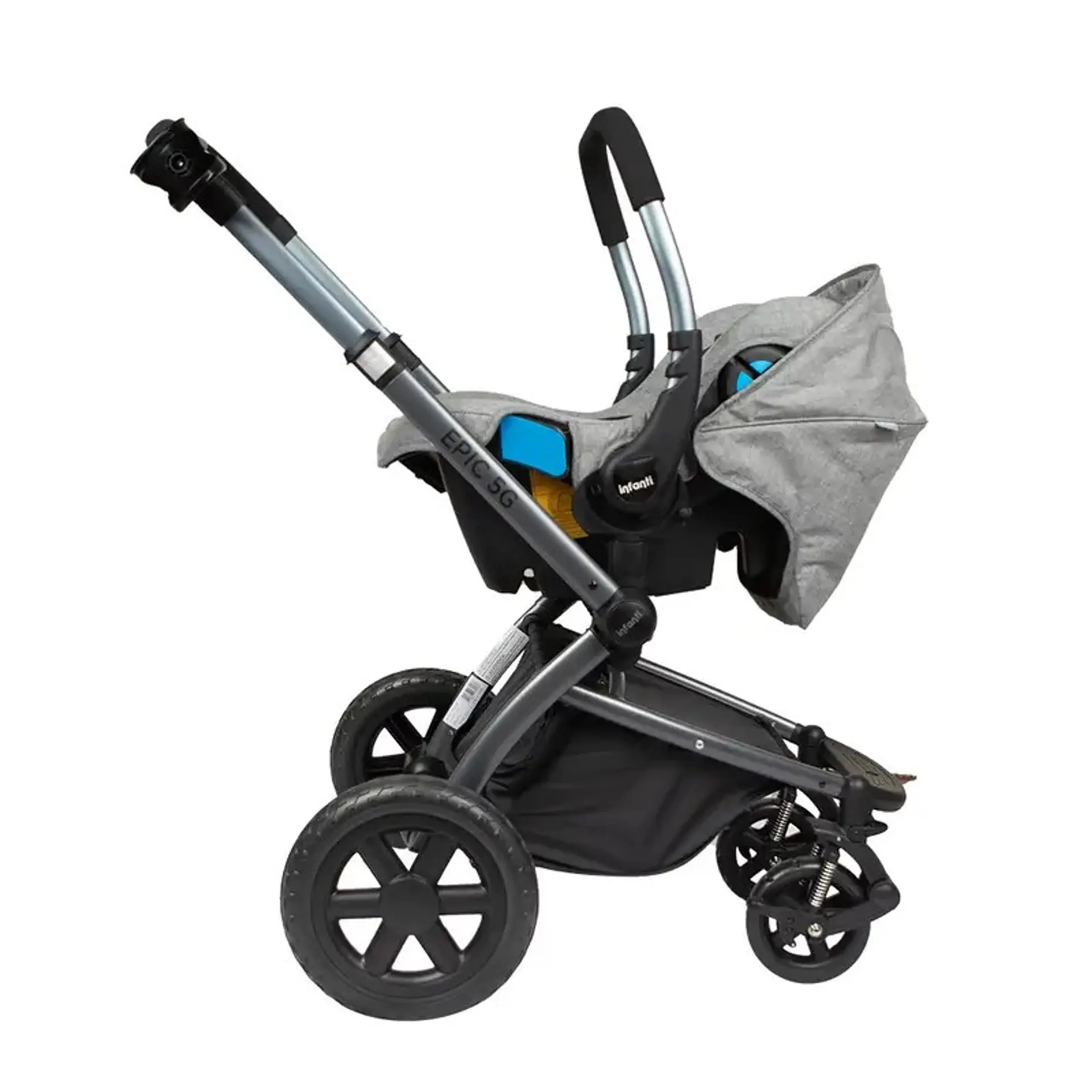 Coche Moises Con Huevito Y Base Infanti Epic 5g gris 1