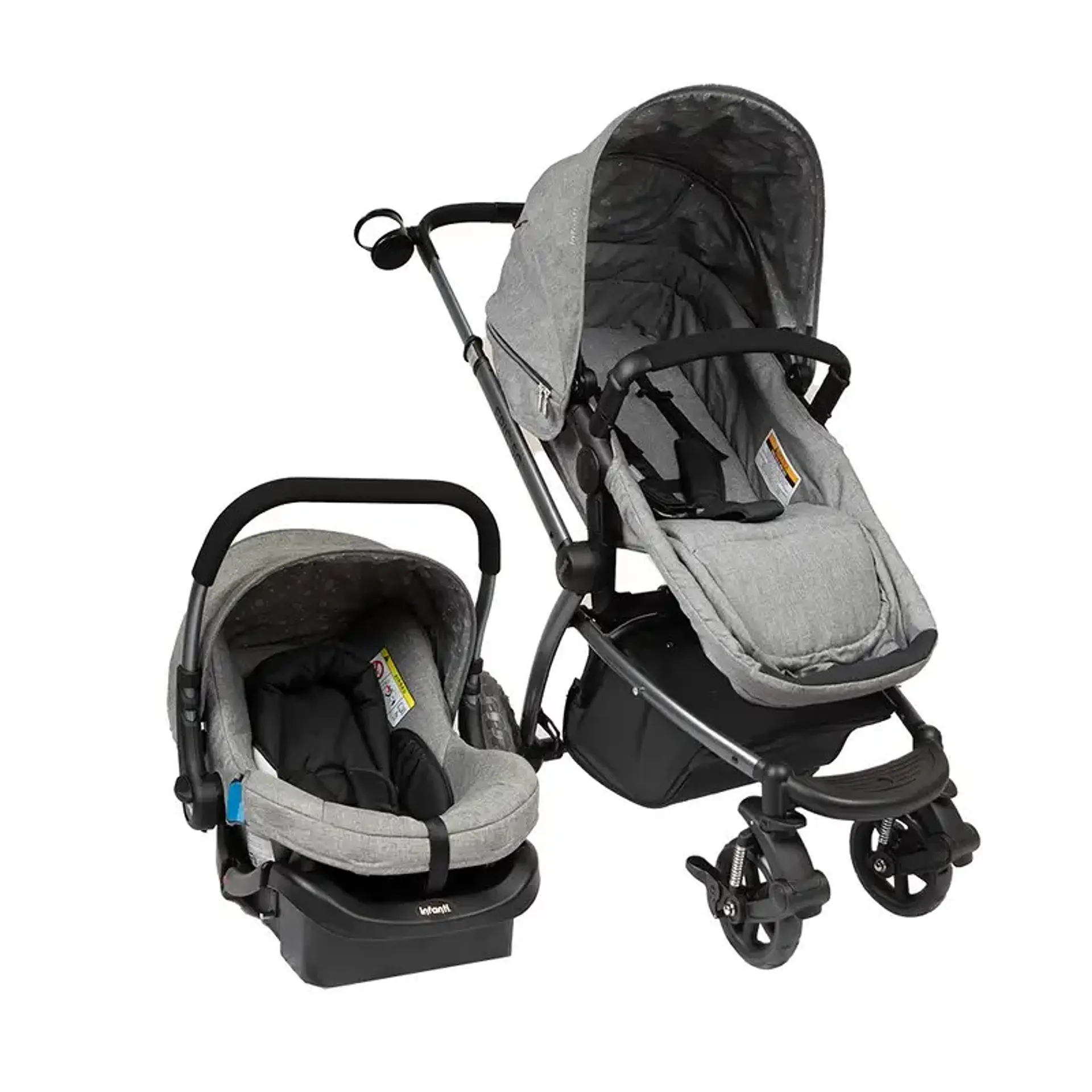 Coche Moises Con Huevito Y Base Infanti Epic 5g gris 13