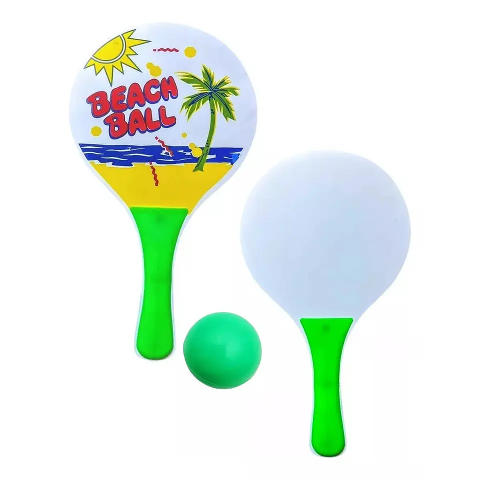 Set de 2 paletas de playa + pelota goma 3