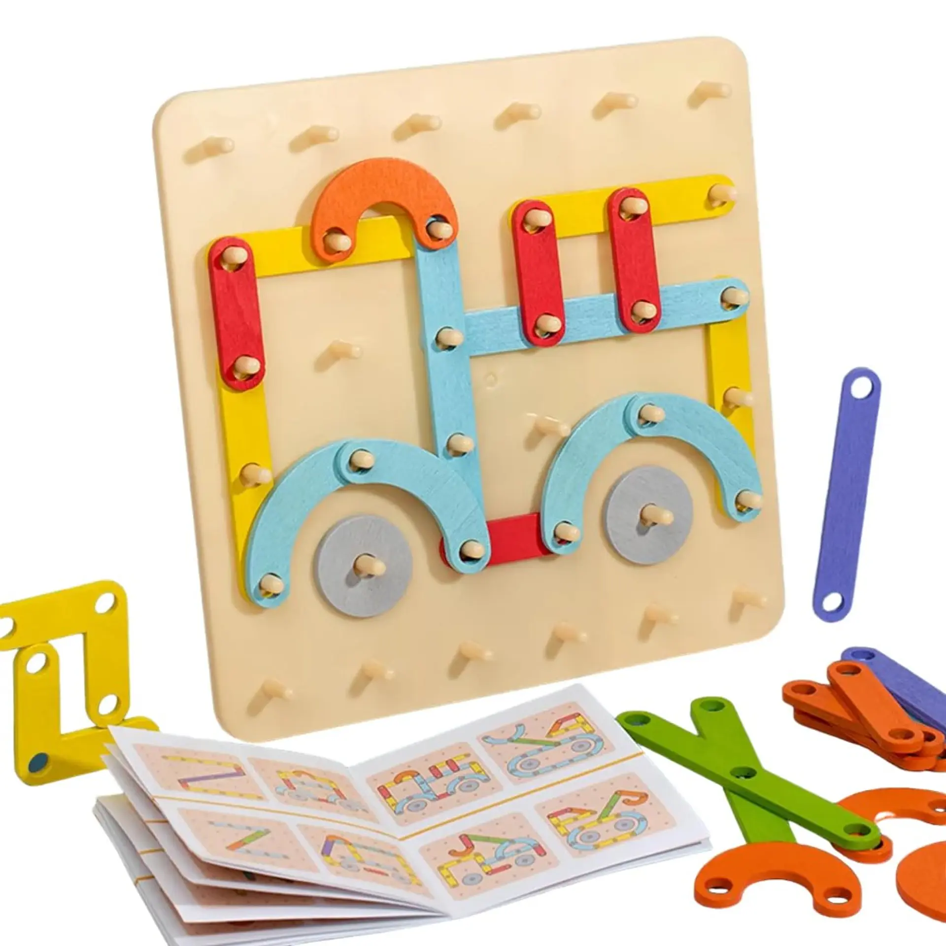 Tablero de Madera Geometría Clasificación Montessori 33 pcs 1