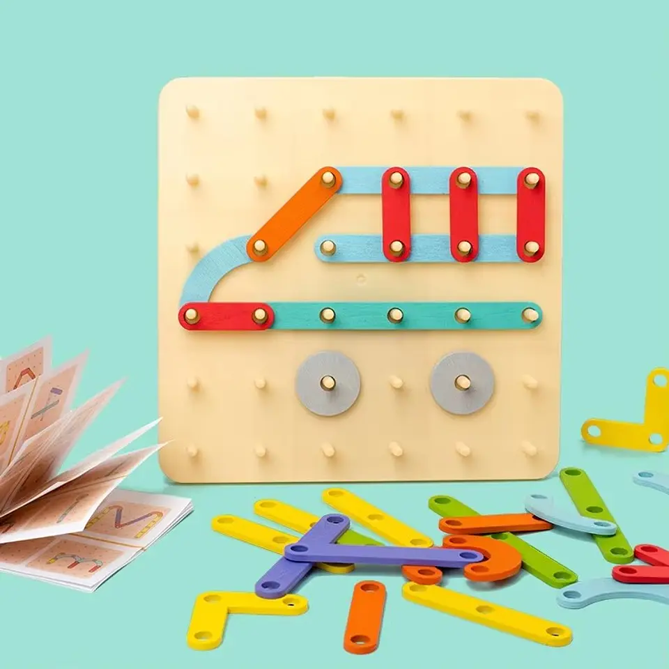 Tablero de Madera Geometría Clasificación Montessori 33 pcs 3