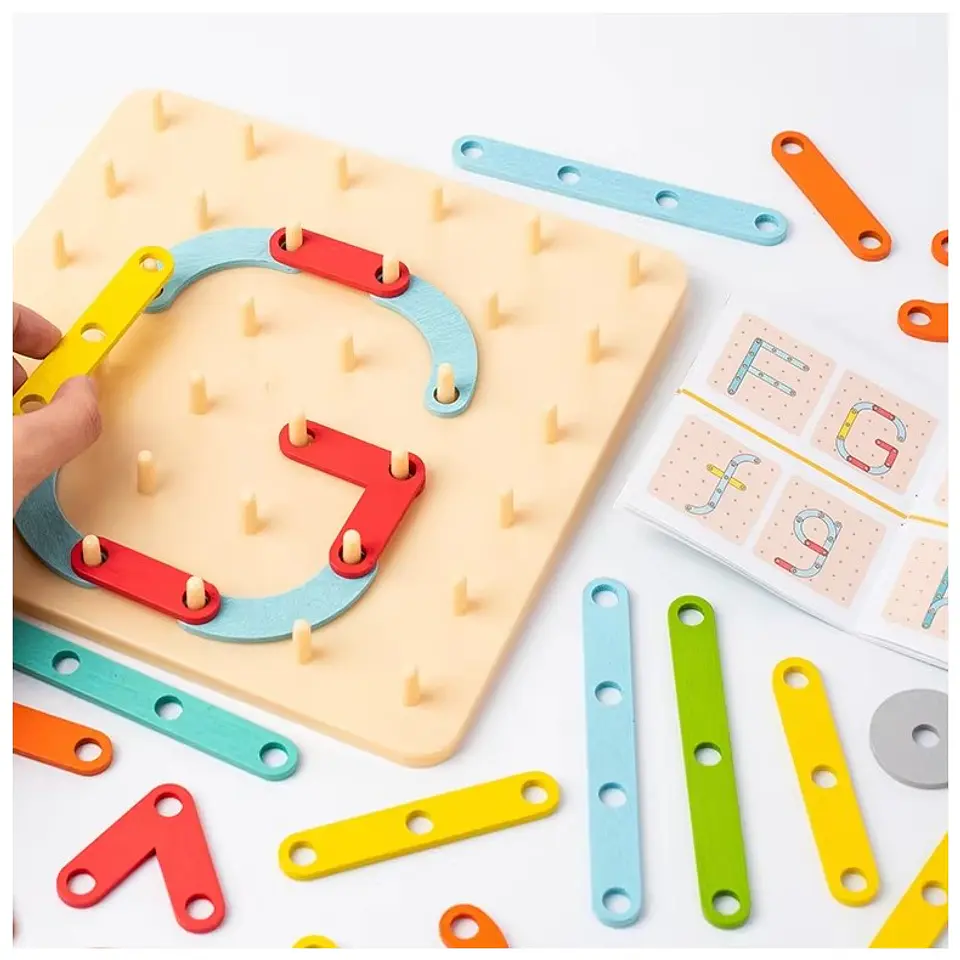 Tablero de Madera Geometría Clasificación Montessori 33 pcs 4