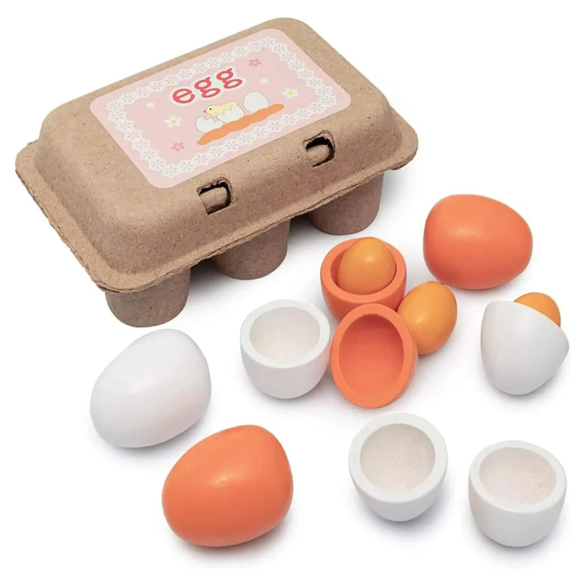Caja De Huevos Madera 6 Unidades Juguete Didáctico 1