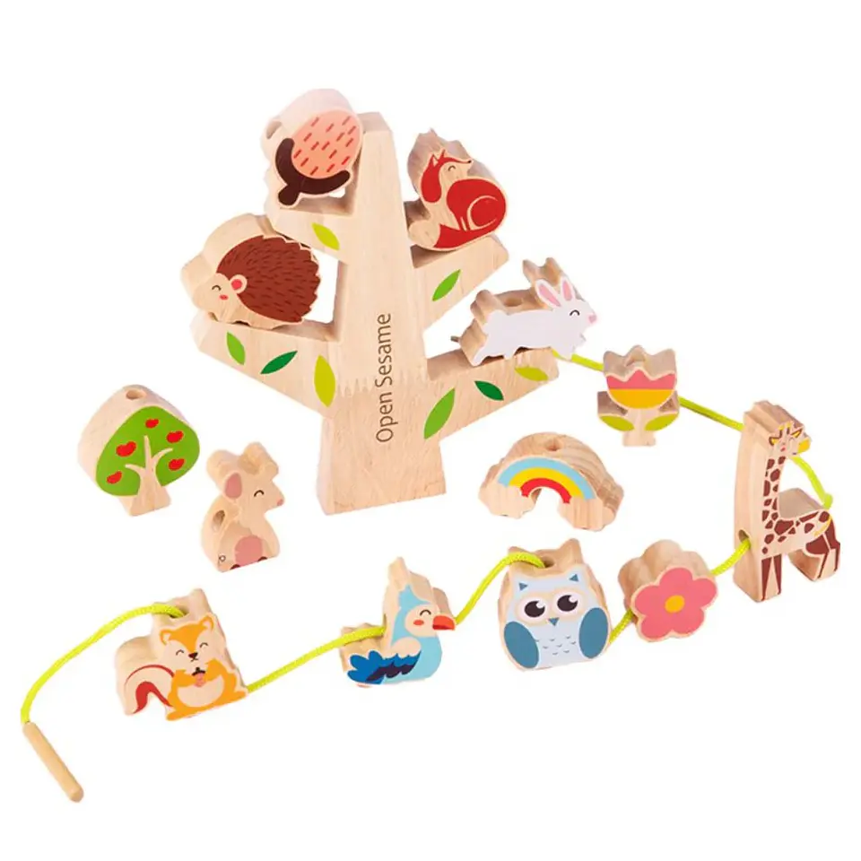 Árbol de Madera Equilibrio Enhebrado Didáctico Montessori 1