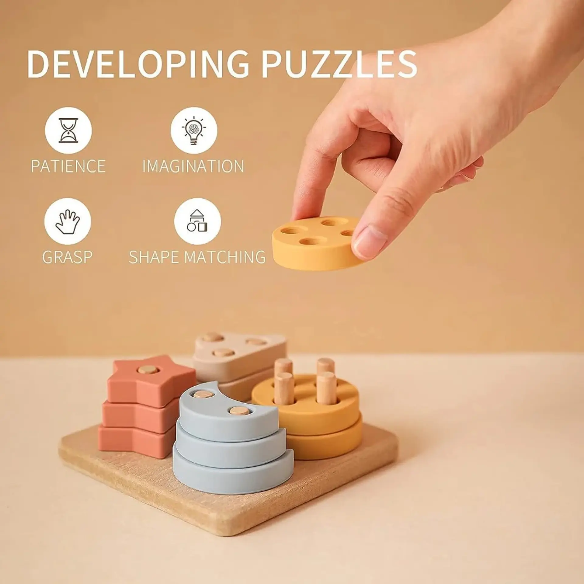 Juguete de Madera Apilable Para Bebés 12 Piezas 5