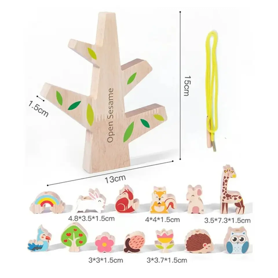 Árbol de Madera Equilibrio Enhebrado Didáctico Montessori 3